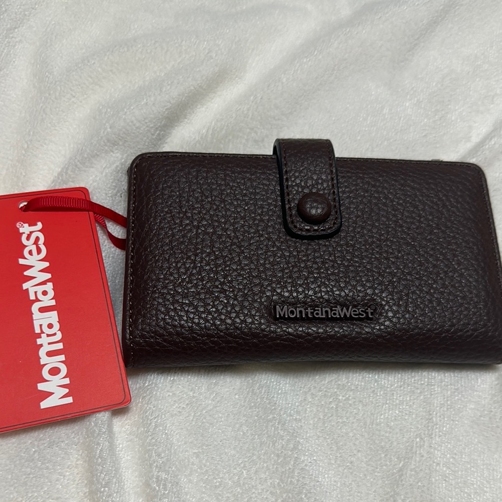 Montana West Dark Brown Textured Wallet